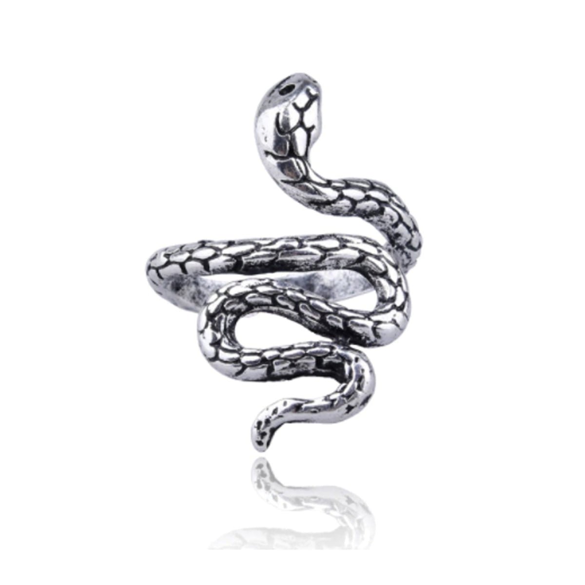 1pcs Winding Snake Ring Alloy Adjustable Silver Black Gold Colour Jewellery - - Asia Sell