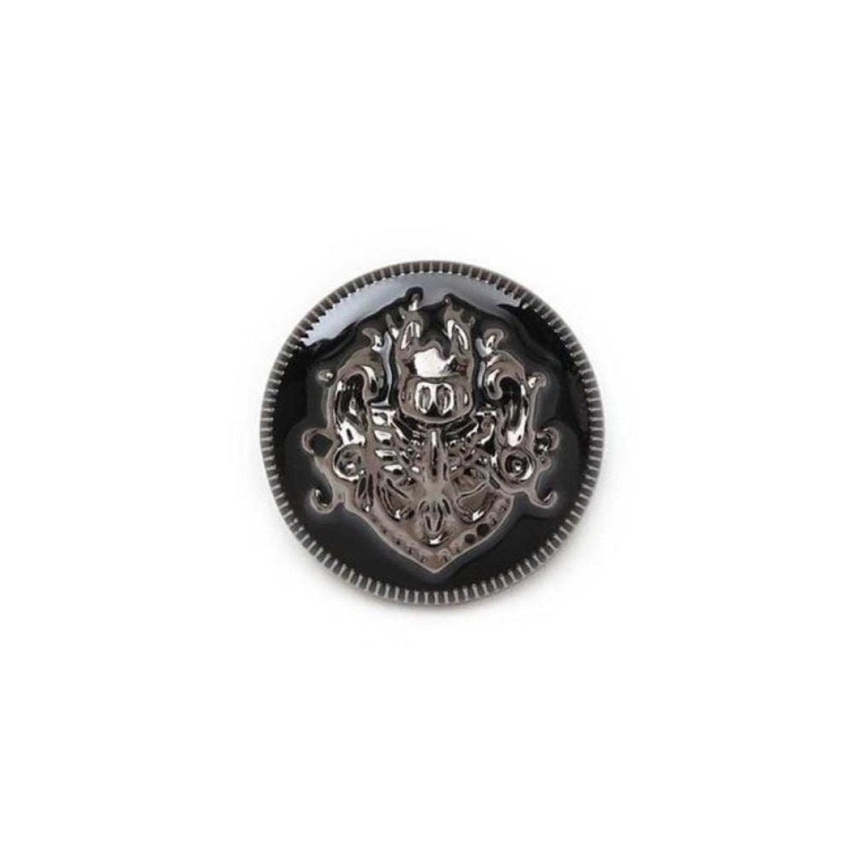2-6pcs Lion Brooch for Jacket Blazer Uniform Sport Coat Clothing 10-25mm Metal - 2x Black Dark Silver 15mm - Asia Sell