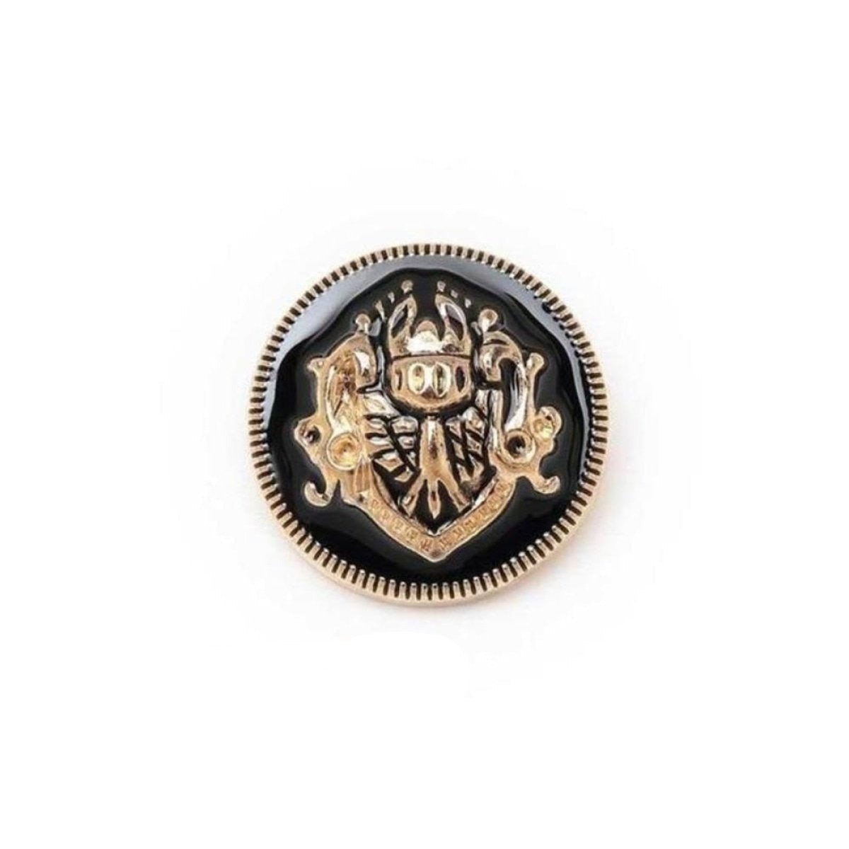 2-6pcs Lion Brooch for Jacket Blazer Uniform Sport Coat Clothing 10-25mm Metal - 2x Gold Black 15mm - Asia Sell