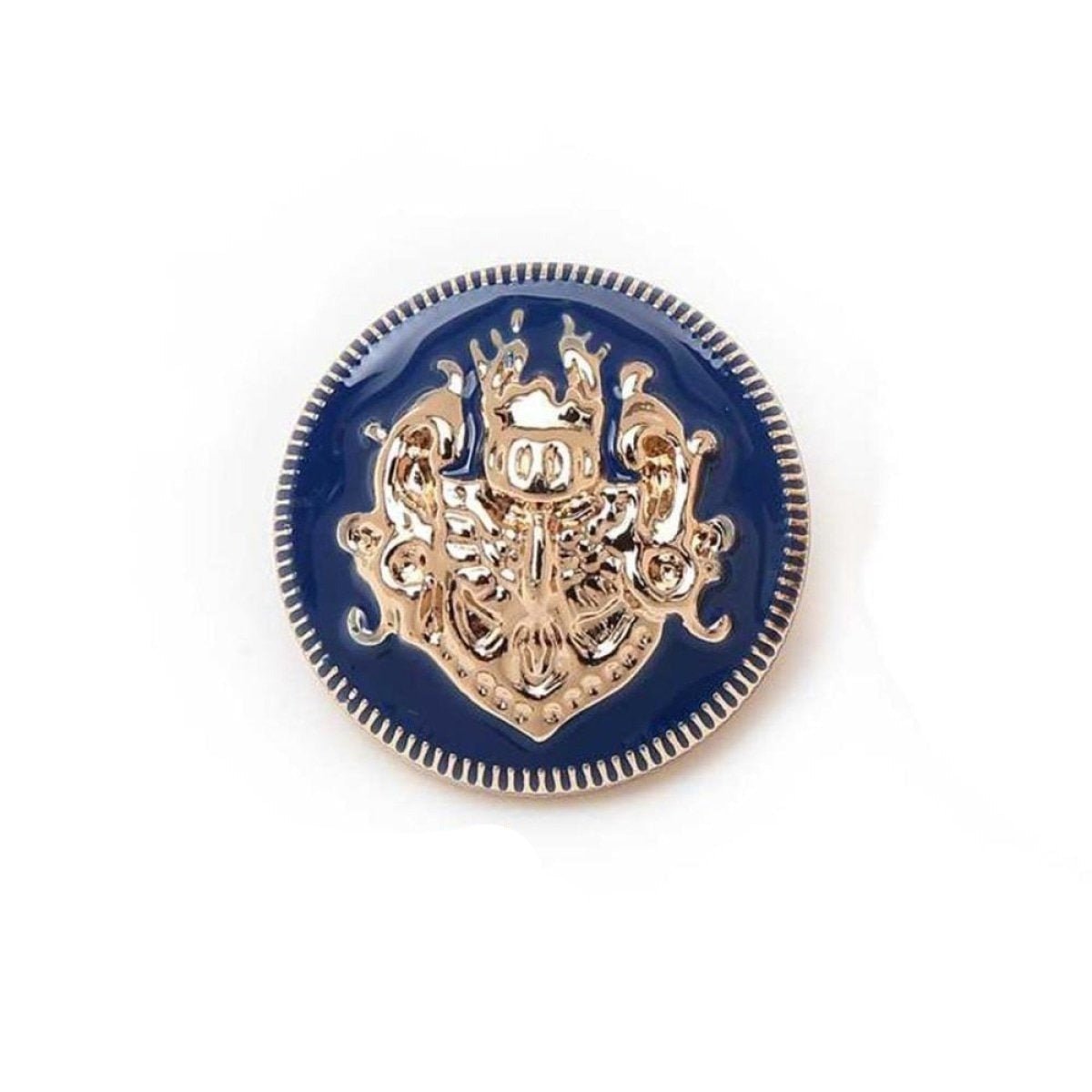 2-6pcs Lion Brooch for Jacket Blazer Uniform Sport Coat Clothing 10-25mm Metal - 2x Gold Blue 15mm - Asia Sell