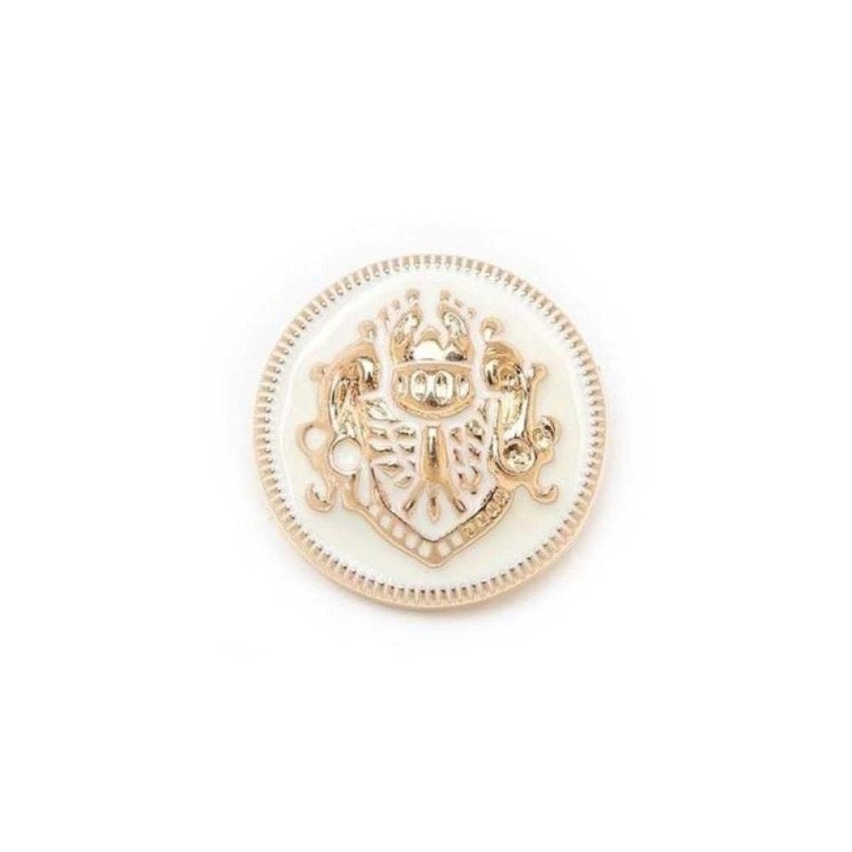 2-6pcs Lion Brooch for Jacket Blazer Uniform Sport Coat Clothing 10-25mm Metal - 2x Gold White 15mm - Asia Sell