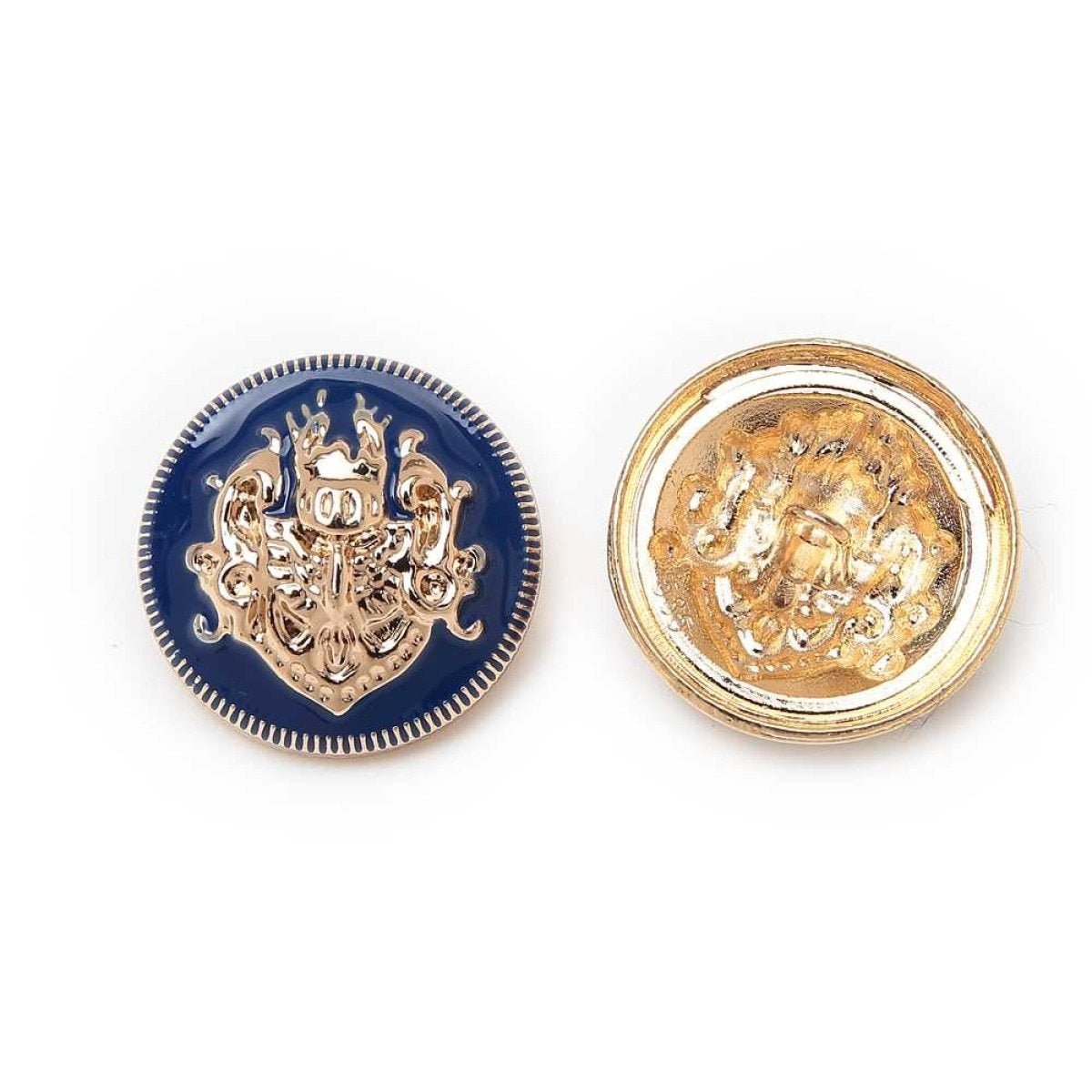 2-6pcs Lion Brooch for Jacket Blazer Uniform Sport Coat Clothing 10-25mm Metal - 2x Gold White 15mm - Asia Sell