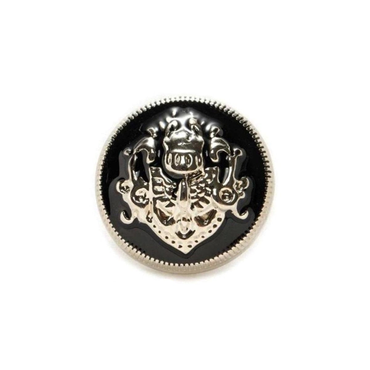 2-6pcs Lion Brooch for Jacket Blazer Uniform Sport Coat Clothing 10-25mm Metal - 2x Silver Black 15mm - Asia Sell