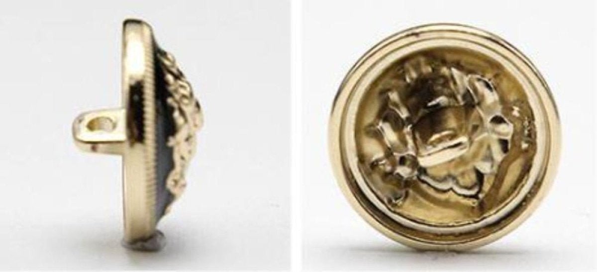 2-6pcs Lion Brooch for Jacket Blazer Uniform Sport Coat Clothing 10-25mm Metal - 2x Silver Black 15mm - Asia Sell