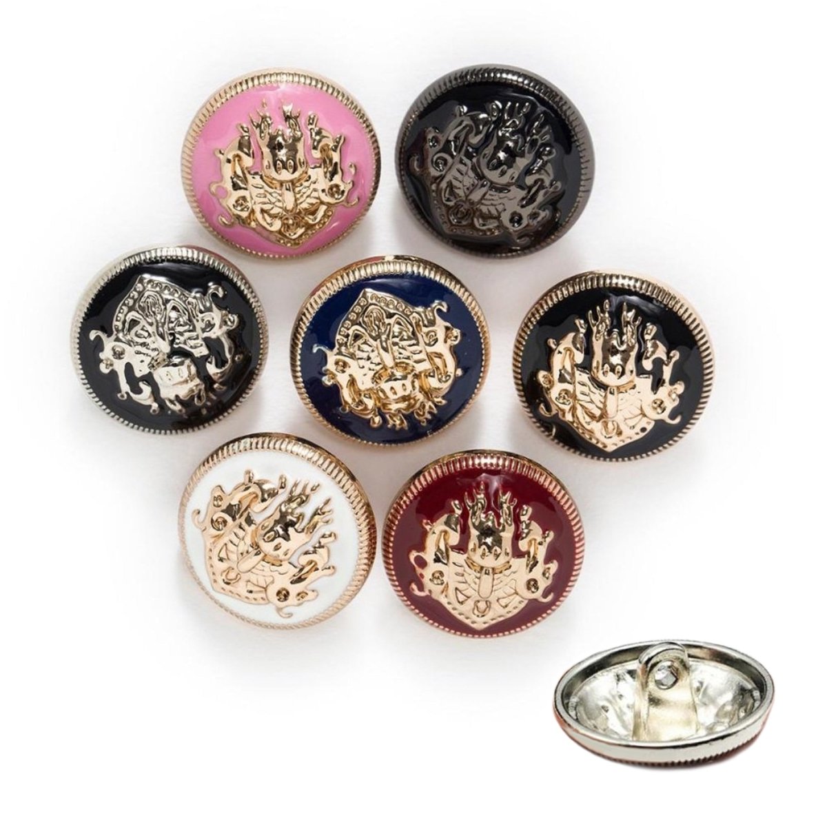 2-6pcs Lion Brooch for Jacket Blazer Uniform Sport Coat Clothing 10-25mm Metal - 6pcs Mixed Set 15mm - Asia Sell