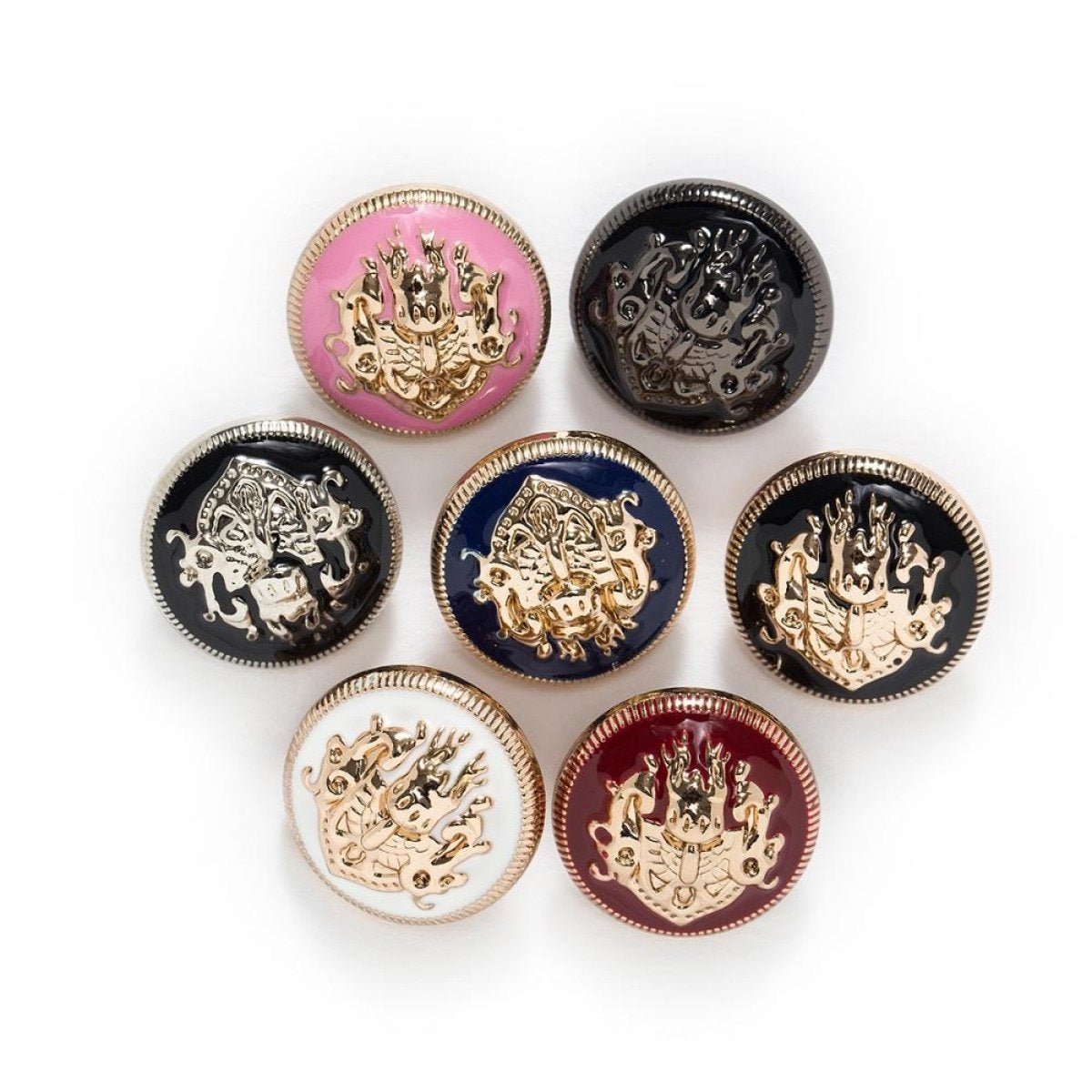2-6pcs Lion Brooch for Jacket Blazer Uniform Sport Coat Clothing 10-25mm Metal - 6pcs Mixed Set 15mm - Asia Sell