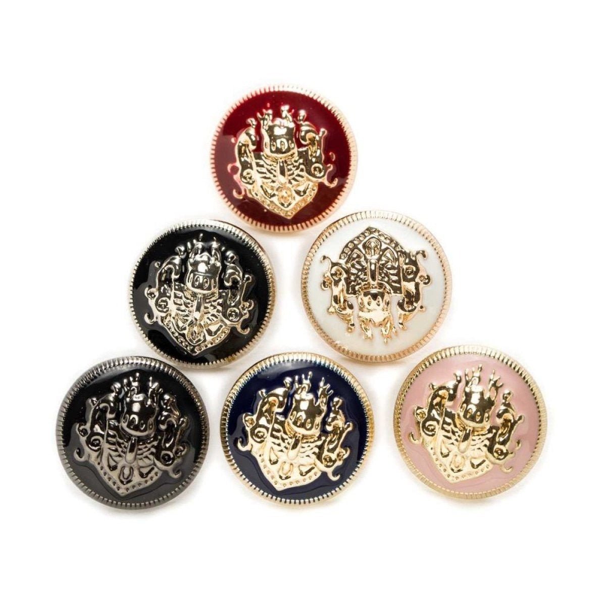 2-6pcs Lion Brooch for Jacket Blazer Uniform Sport Coat Clothing 10-25mm Metal - 6pcs Mixed Set 15mm - Asia Sell