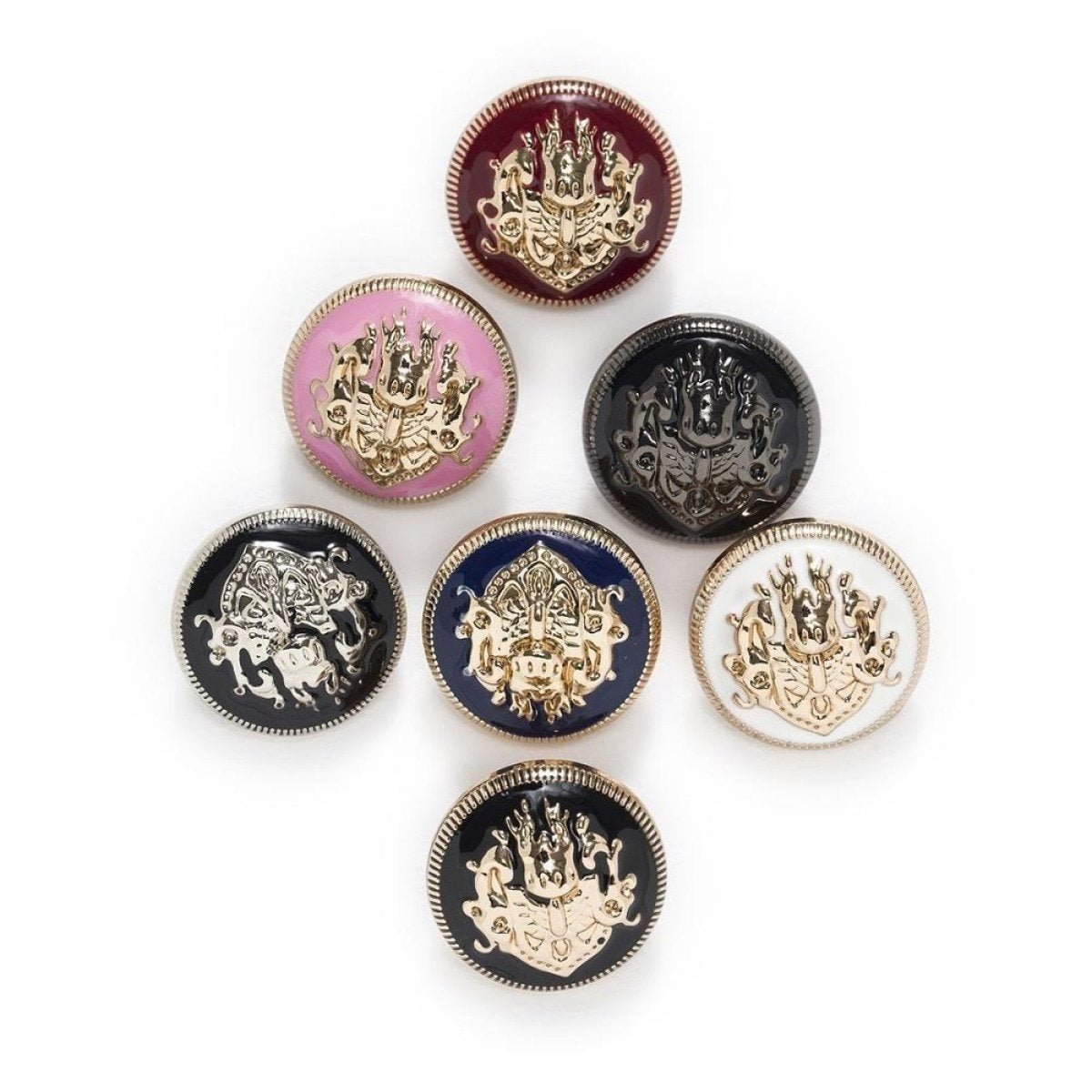 2-6pcs Lion Brooch for Jacket Blazer Uniform Sport Coat Clothing 10-25mm Metal - 6pcs Mixed Set 15mm - Asia Sell