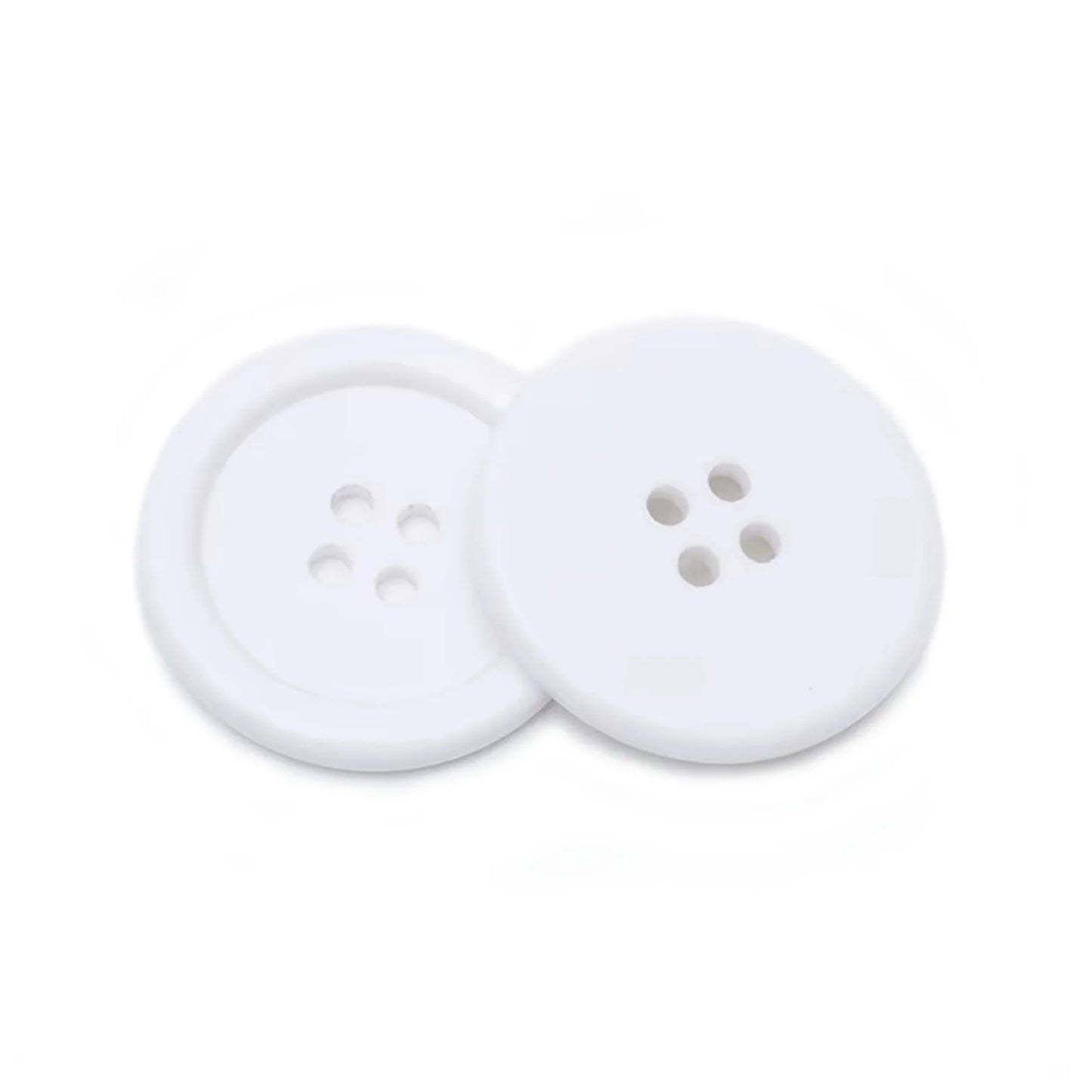 20-160pcs Buttons 25mm 4-Hole Round Shape Plastic Resin Holes Sewing DIY - White | Asia Sell