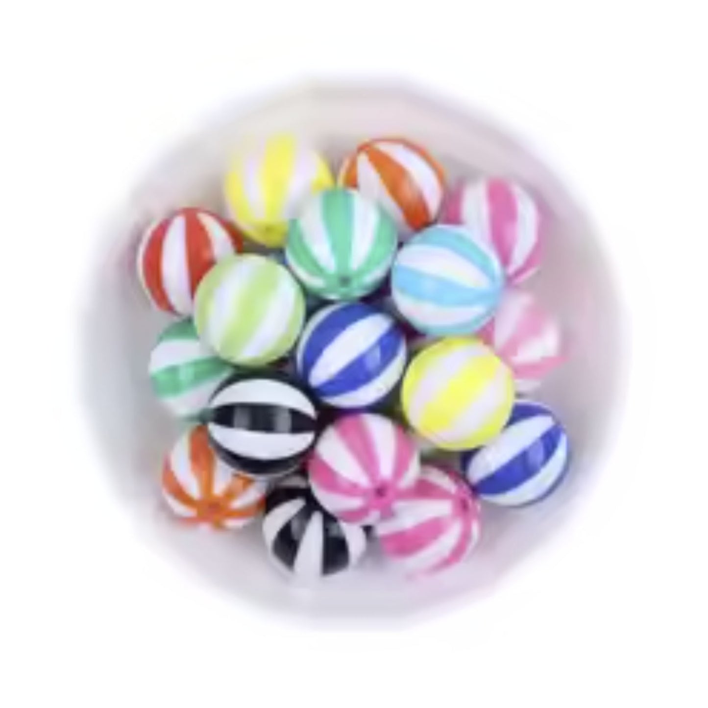 20-200pcs Fashion Jewellery Round Resin Printed Beads | 16mm Candy | Asia Sell