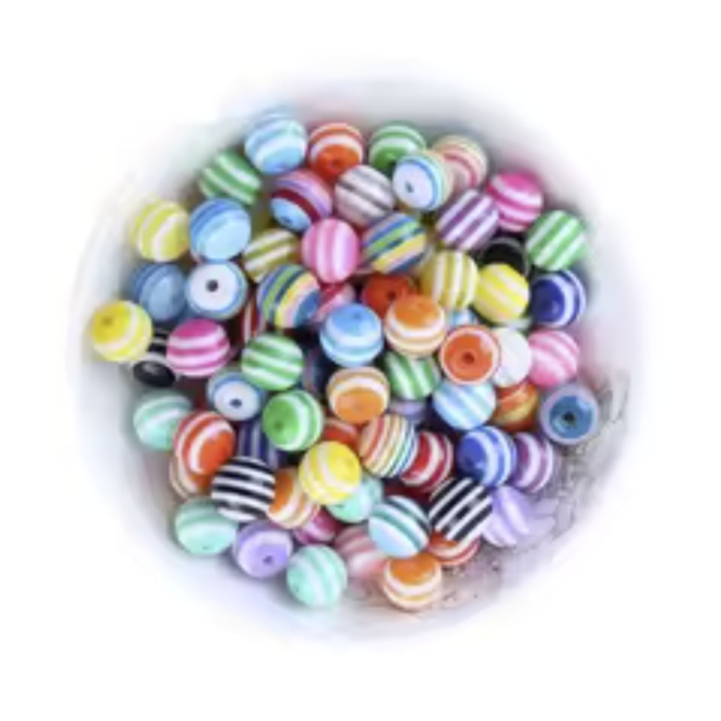 20-200pcs Fashion Jewellery Round Resin Printed Beads | 16mm Striped | Asia Sell