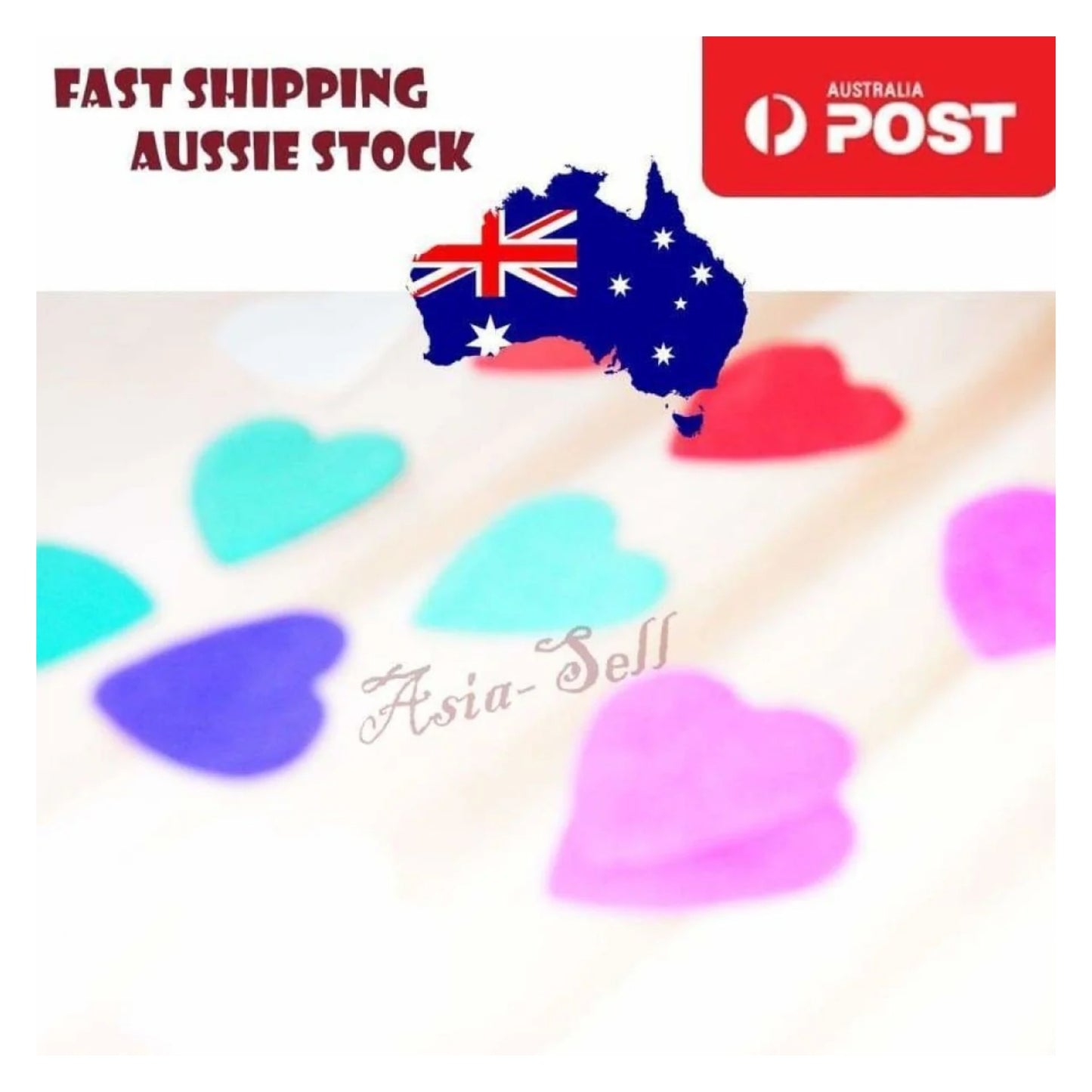 2000pcs Confetti Hearts Paper Wedding Valentines 25mm Blue Red White Green Pink - - Asia Sell