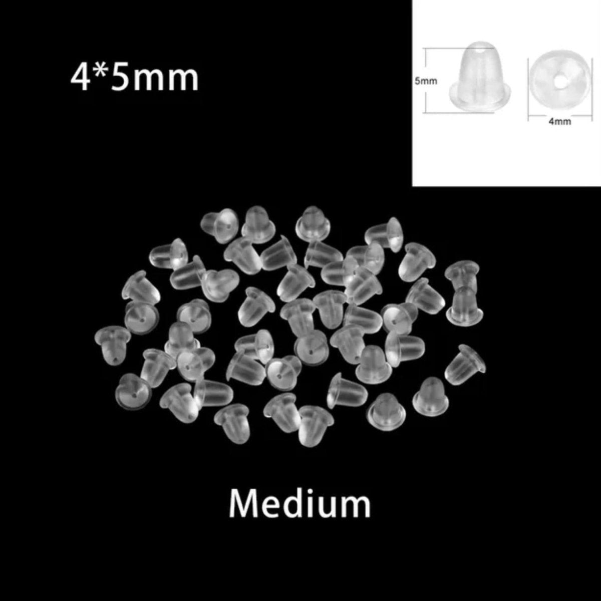 2000pcs Soft Silicone Rubber Earring Back Stoppers for Stud Earrings DIY Earring Findings Accessories Bullet Tube Ear Plugs - Medium 4x5mm - Asia Sell