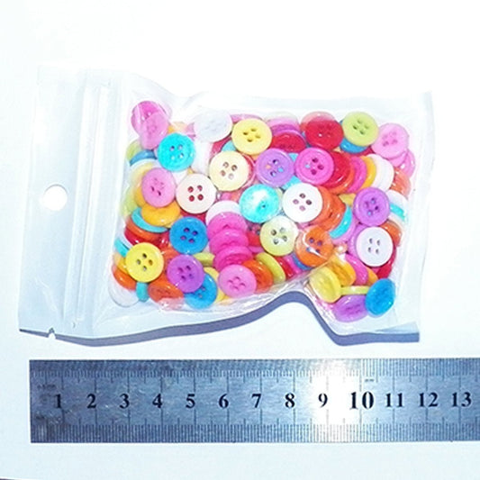 200pcs 11mm Resin Buttons Mixed Colours 4-Hole Button DIY - Asia Sell