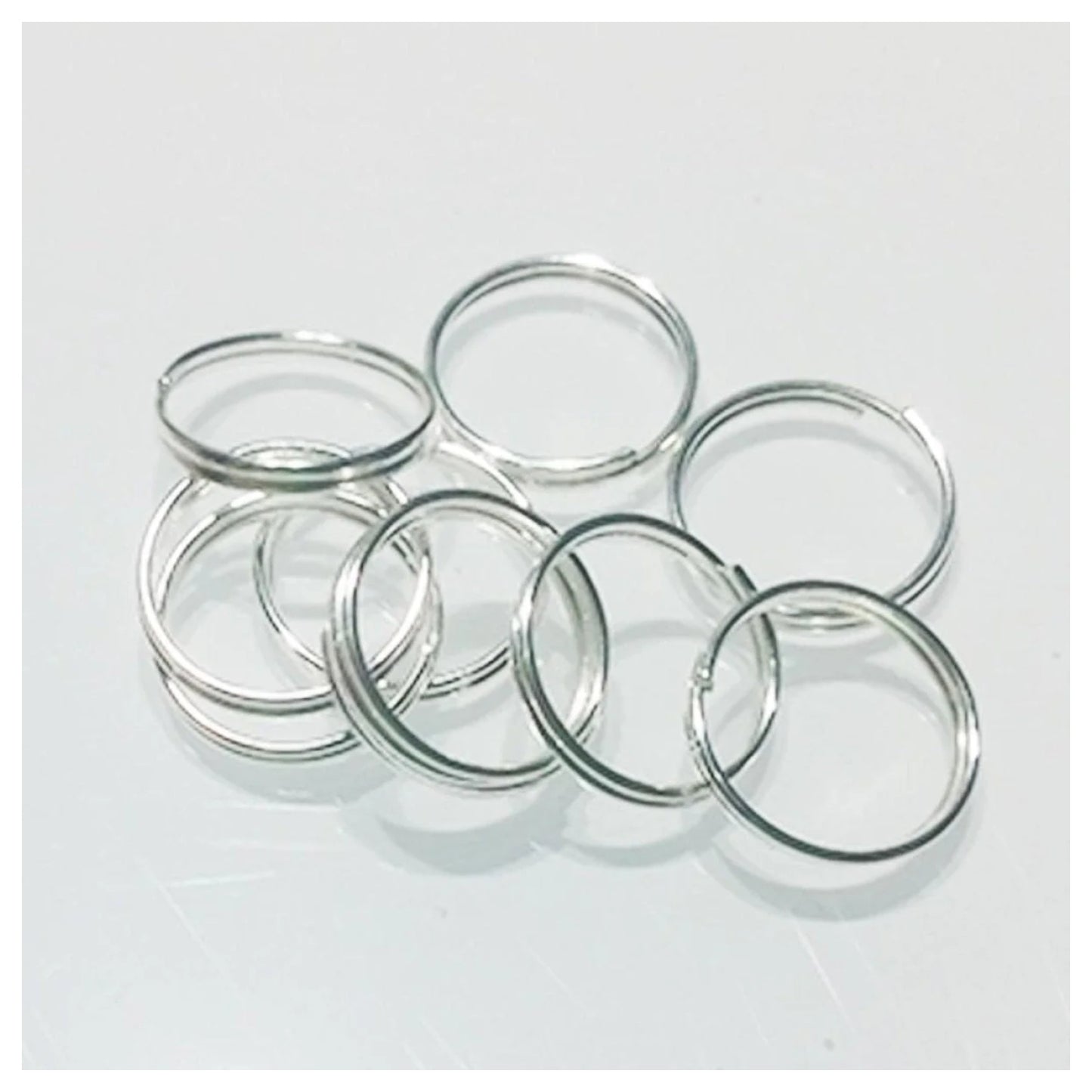 200pcs 12mm Light Silver Split Key Rings Small Keyrings Double Loop Fashion Single Key - - Asia Sell