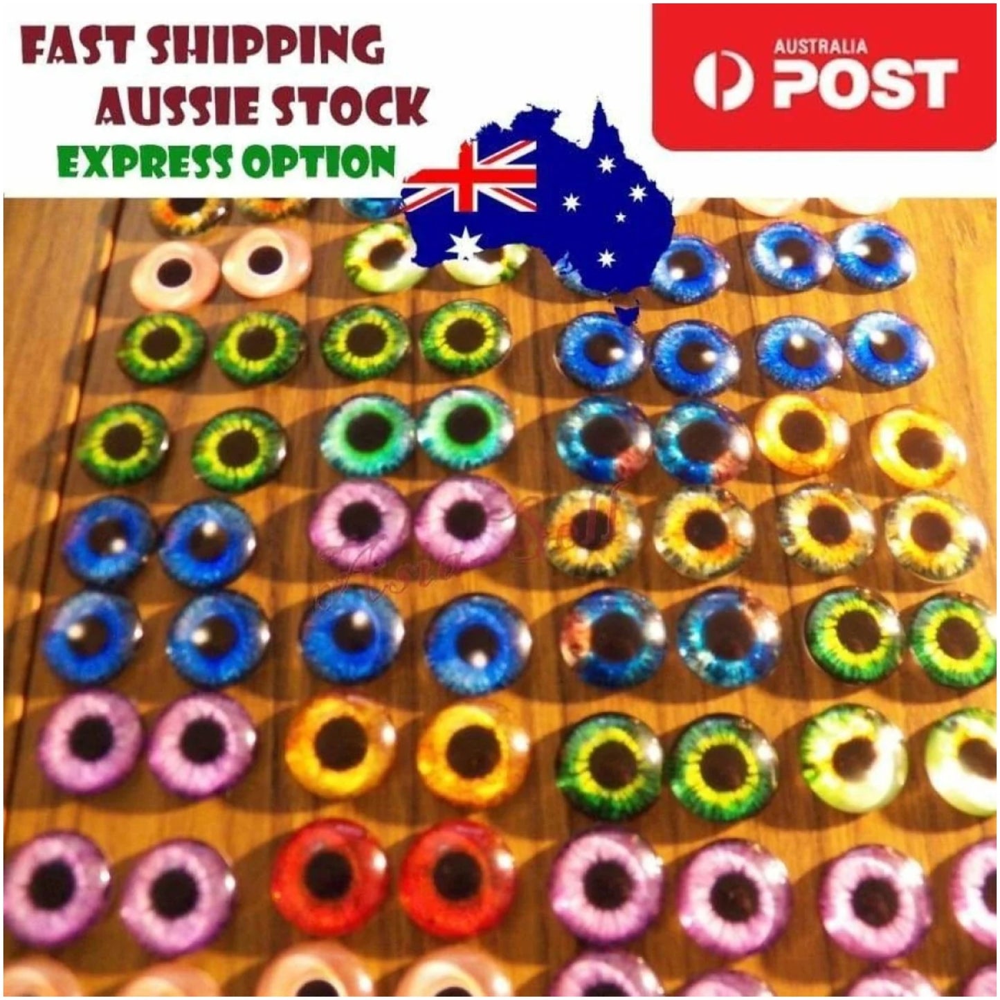 200pcs 16mm Eyeballs Glass Dolls Eyes Eye Balls DIY Crafts - - Asia Sell