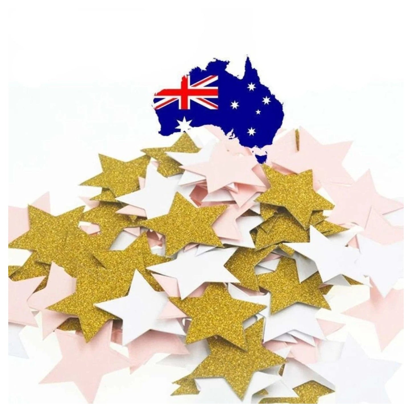 200pcs 3cm Stars WHITE PINK GLITTER GOLD Birthday Wedding Party Decorations Confetti - - Asia Sell