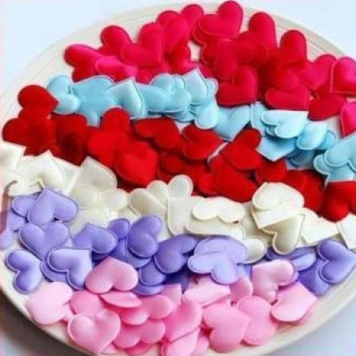 200pcs Fabric Hearts RED WHITE 3.2cm Wedding Party Confetti Table Decorations - - Asia Sell