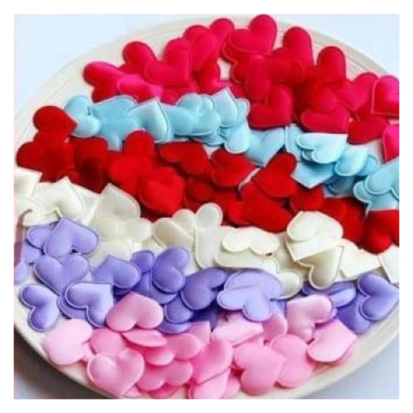 200pcs Fabric Hearts RED WHITE 3.2cm Wedding Party Confetti Table Decorations - - Asia Sell