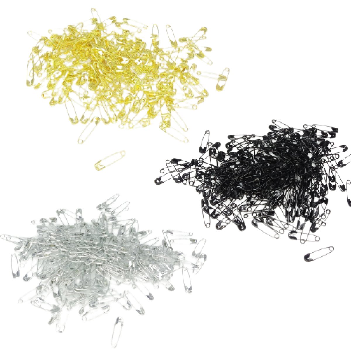 200pcs Mini Safety Pins 18mm Black/Gold/Silver for Jewelry Clothes Accessories - Black - Asia Sell