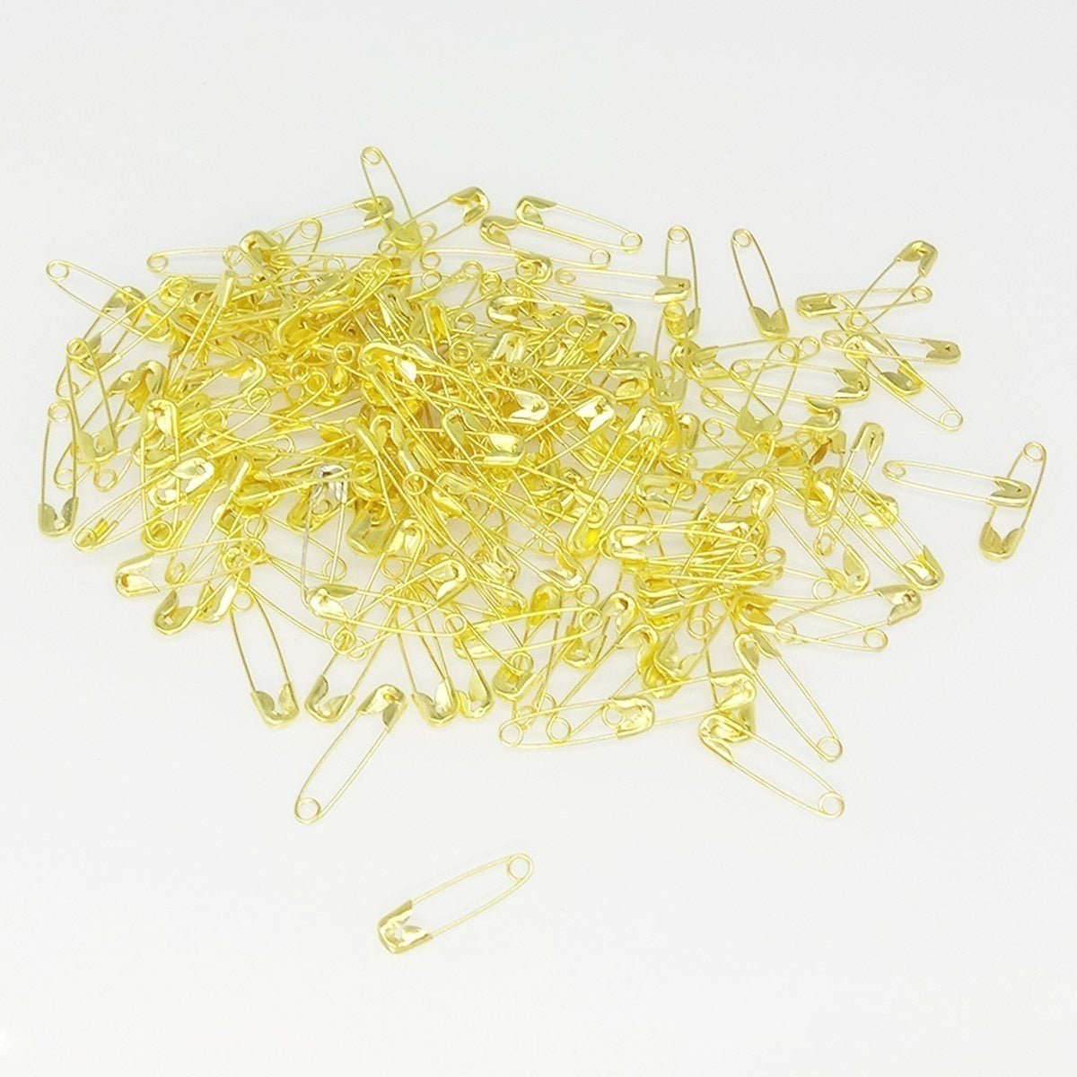 200pcs Mini Safety Pins 18mm Black/Gold/Silver for Jewelry Clothes Accessories - Gold - Asia Sell