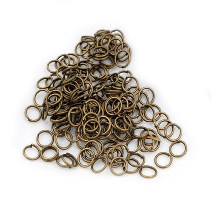 200pcs Open Jump Rings 8mm 10mm 12mm Single Loop Rhodium Light Silver Gold KC Gold Keyrings Small - 8mm Bronze - - Asia Sell