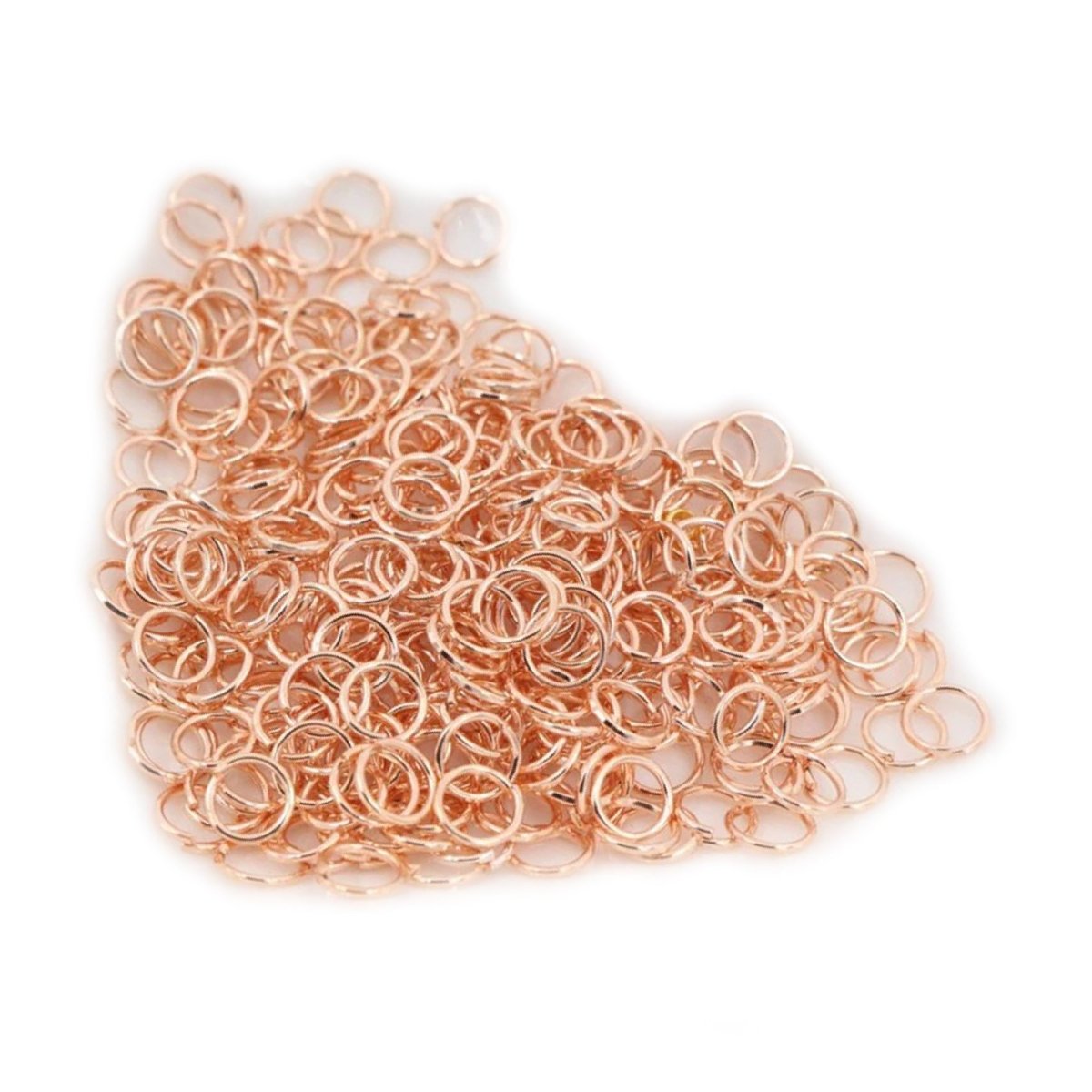 200pcs Open Jump Rings 8mm 10mm 12mm Single Loop Rhodium Light Silver Gold KC Gold Keyrings Small - 10mm Rose Gold - Asia Sell
