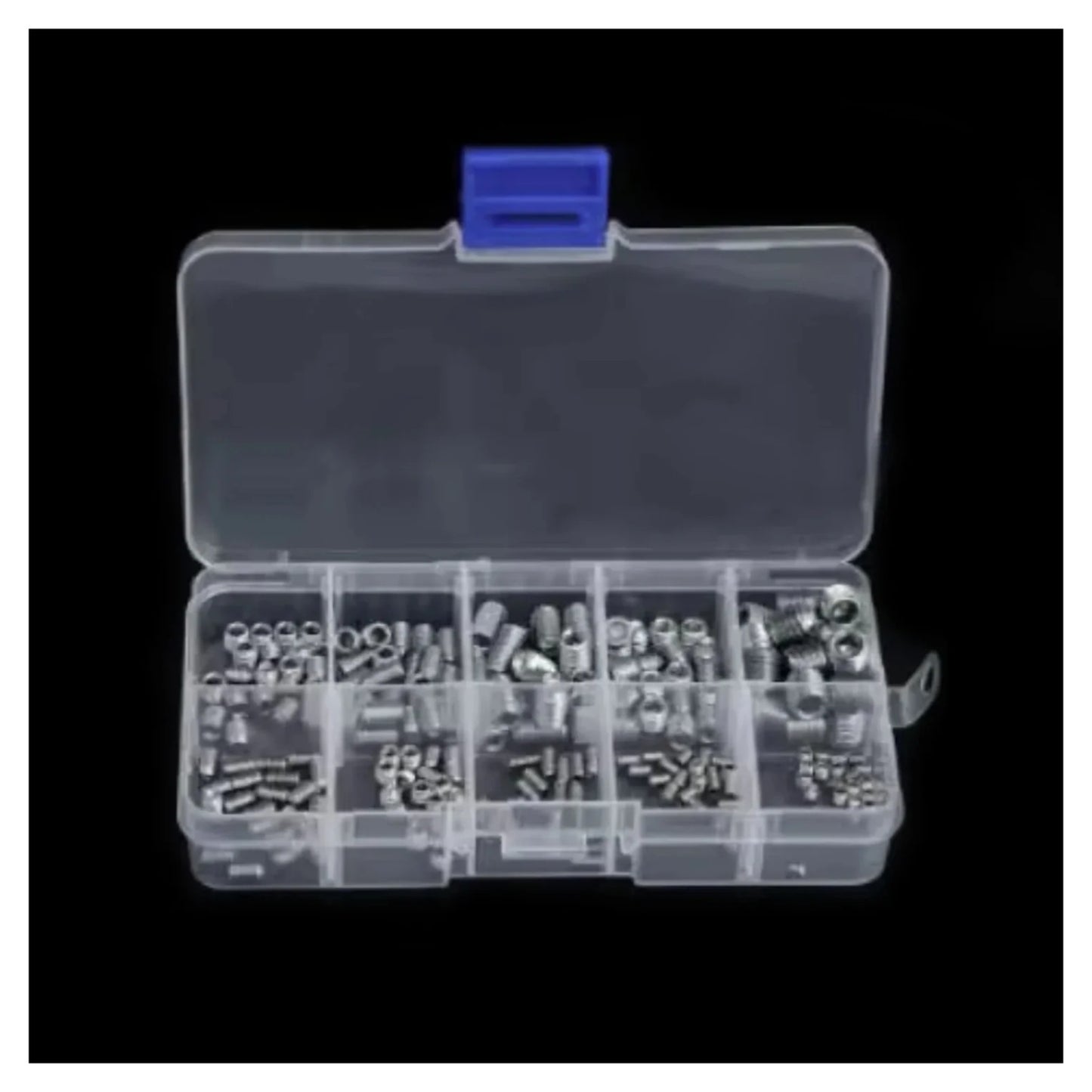 200pcs Box Headless Screw Hexagon Socket Screw Combination Platter Set Recessed End | Silver | Asia Sell