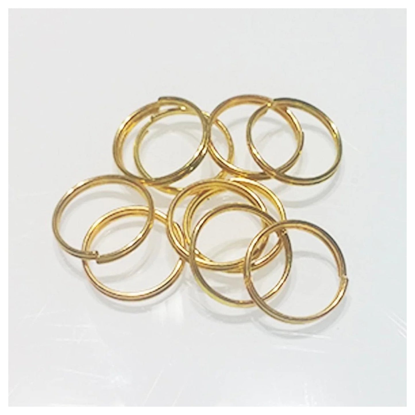 200x 12mm Gold Split Key Rings Small Keyrings Keys Double Loops Fashion - - Asia Sell