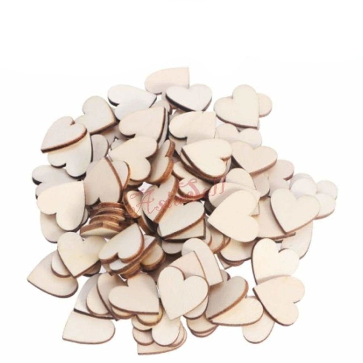 200x Hearts 6,8,10,12mm Wooden DIY Craft Wood - - Asia Sell
