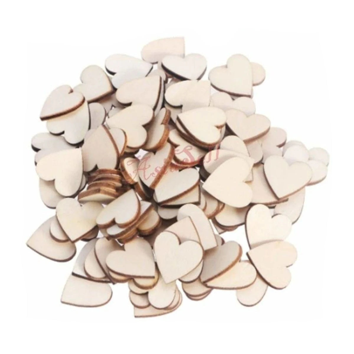 200x Hearts 6,8,10,12mm Wooden DIY Craft Wood - - Asia Sell