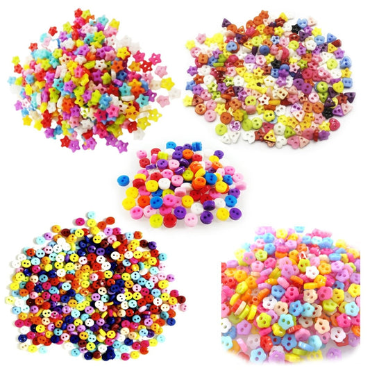 20/100/1000/2000/5000pcs Stars Flowers Shaped 6mm Buttons Kid's Clothing Sewing Mixed Shapes Crafts - 6mm Stars Hearts Triangles Round - 20 - Asia Sell