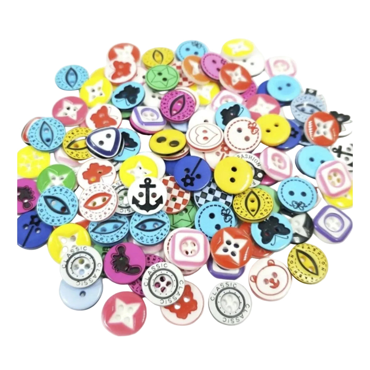 20/100/200pcs 12mm Mixed Colourful Cartoon Resin Buttons DIY Scrapbooking Accessories Sewing - 20pcs - Asia Sell