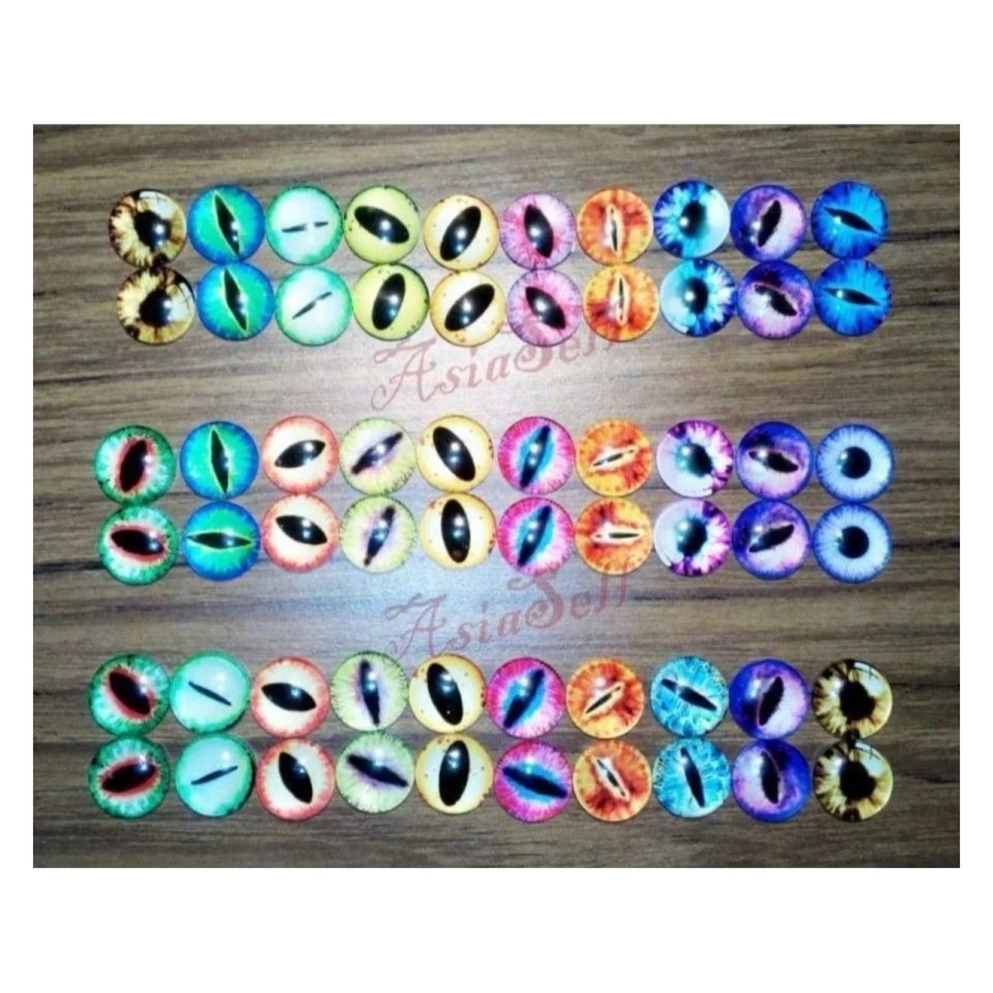20pcs 15mm Cat Eye Eyeballs Balls Glass Dolls Eyes Cabochon - - Asia Sell