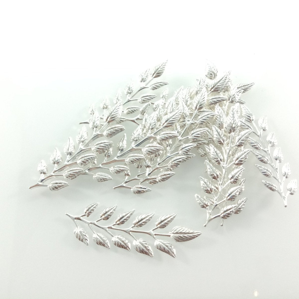 20pcs 19x64mm Gold Bronze Brass Silver Colour Leaf Leaves Charm Pendant Jewellery Making Craft DIY - Silver - - Asia Sell