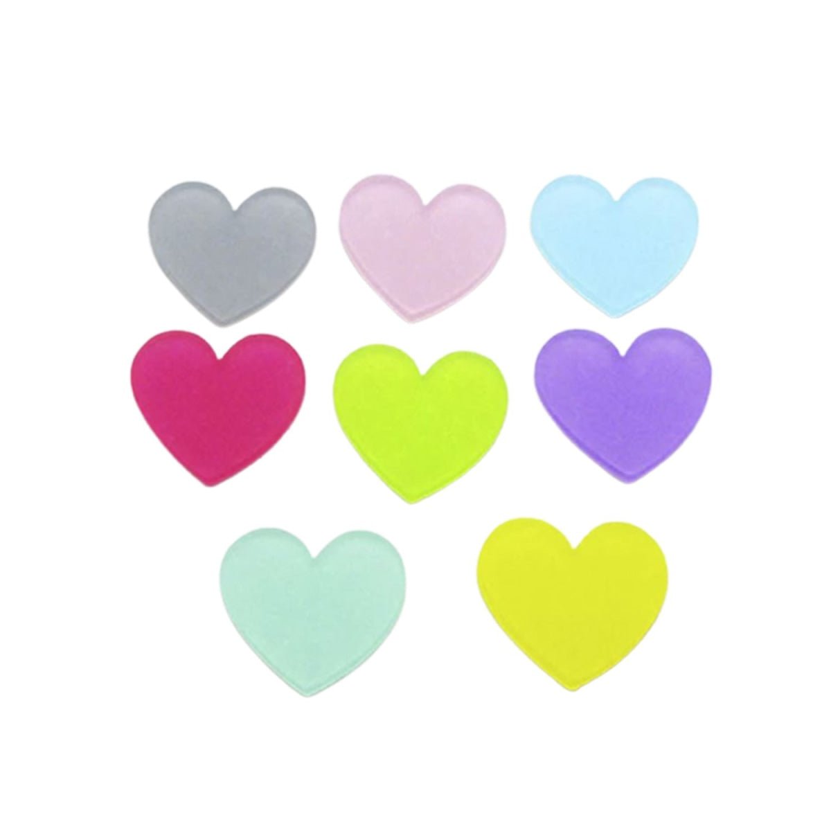20pcs 20mm Acrylic Heart Colourful Flatback DIY Scrapbooking Decorative Craft Making Acrylic Shape - - Asia Sell