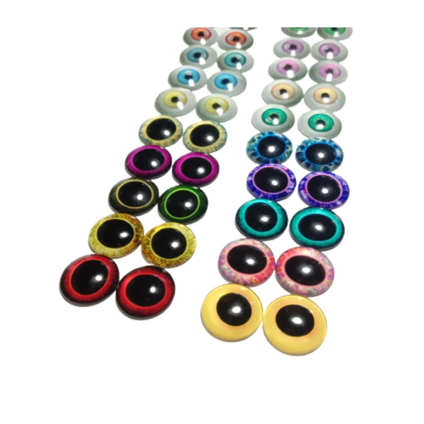 20pcs 20mm Doll Glass Eyes Large Pupils Flat Bottom Realistic Cabochons Human Eyes - - Asia Sell