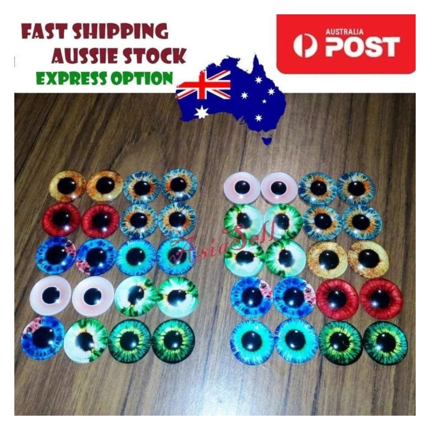 20pcs 20mm Glass Cabochon Eyeballs Eye Balls Glass Dolls Eyes Craft DIY - - Asia Sell