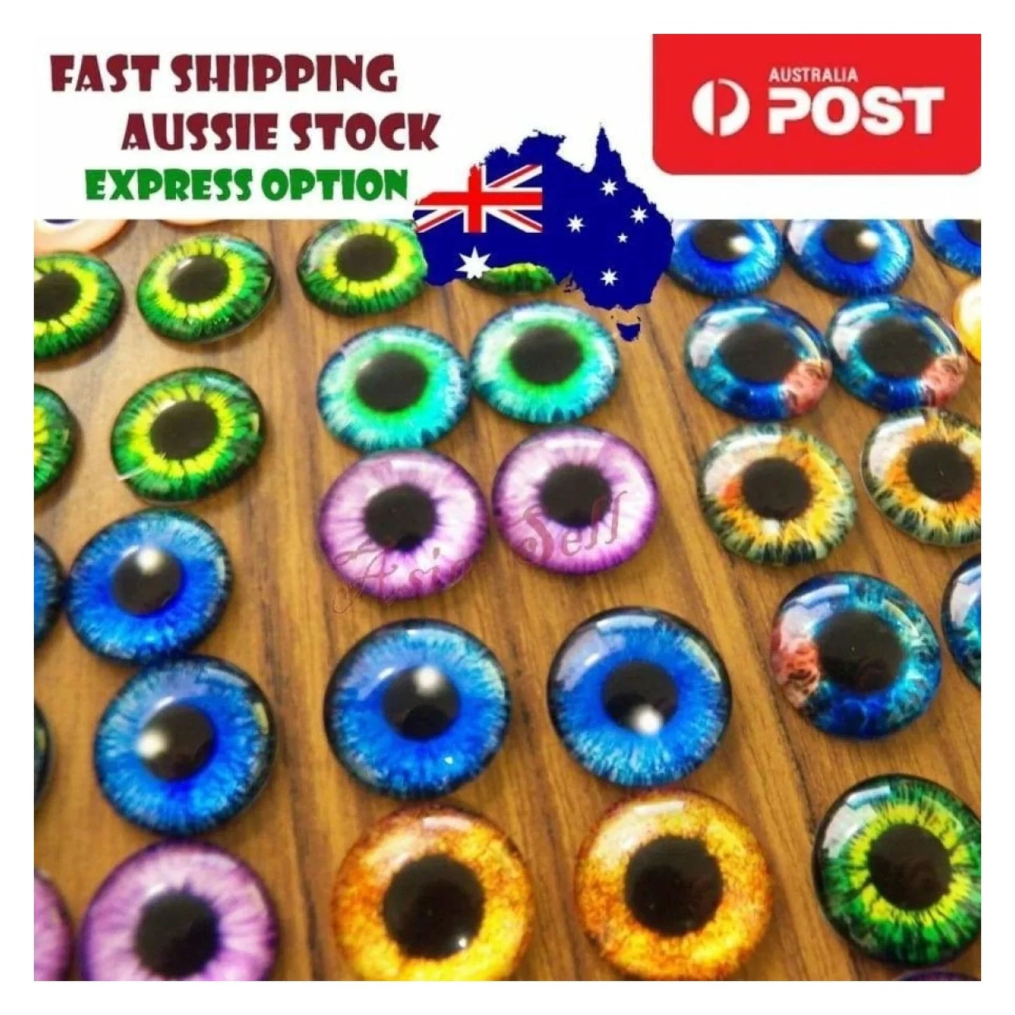 20pcs 20mm Glass Eyes Flat Backed Cabochon Glass Dolls Eyes DIY Crafts - - Asia Sell