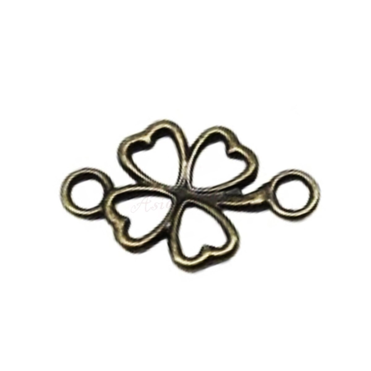 20pcs 20x12mm 4 Leaf Clover Charm Connector Bronze Silver Gold Lucky Charms - Bronze - Asia Sell