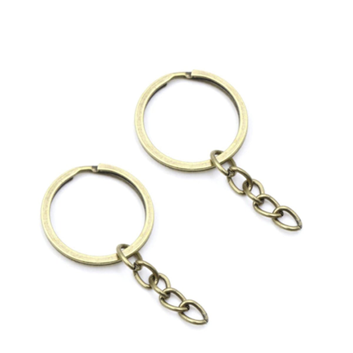 20pcs 25mm Rose Gold Ancient Keyring Keychain Split Ring Chain Key Rings Key Chains - Bronze - Asia Sell