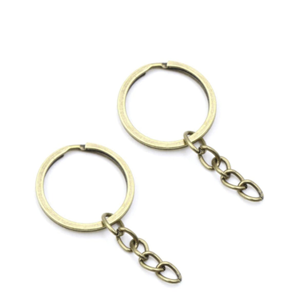 20pcs 25mm Rose Gold Ancient Keyring Keychain Split Ring Chain Key Rings Key Chains - Bronze - - Asia Sell