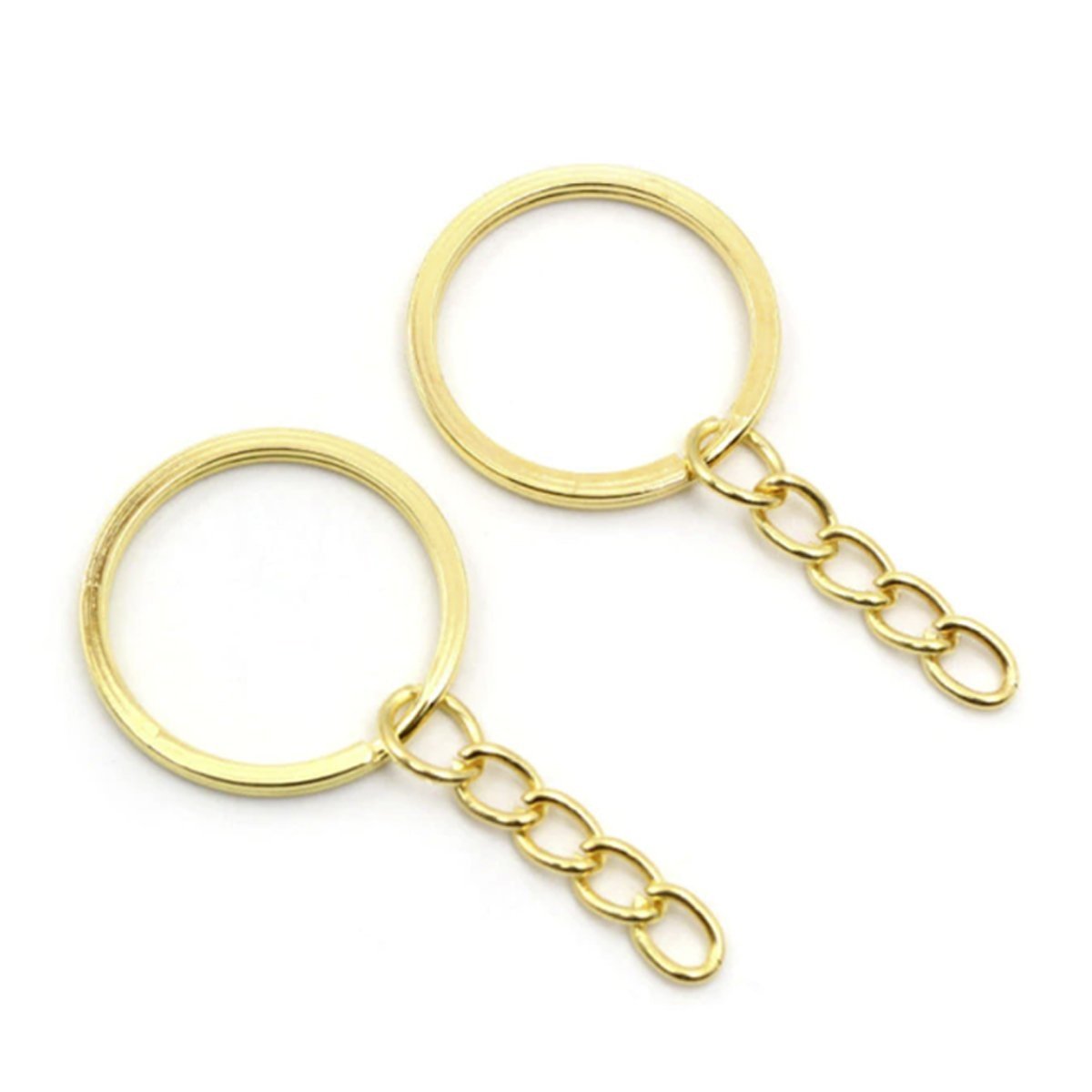 20pcs 25mm Rose Gold Ancient Keyring Keychain Split Ring Chain Key Rings Key Chains - Gold - - Asia Sell