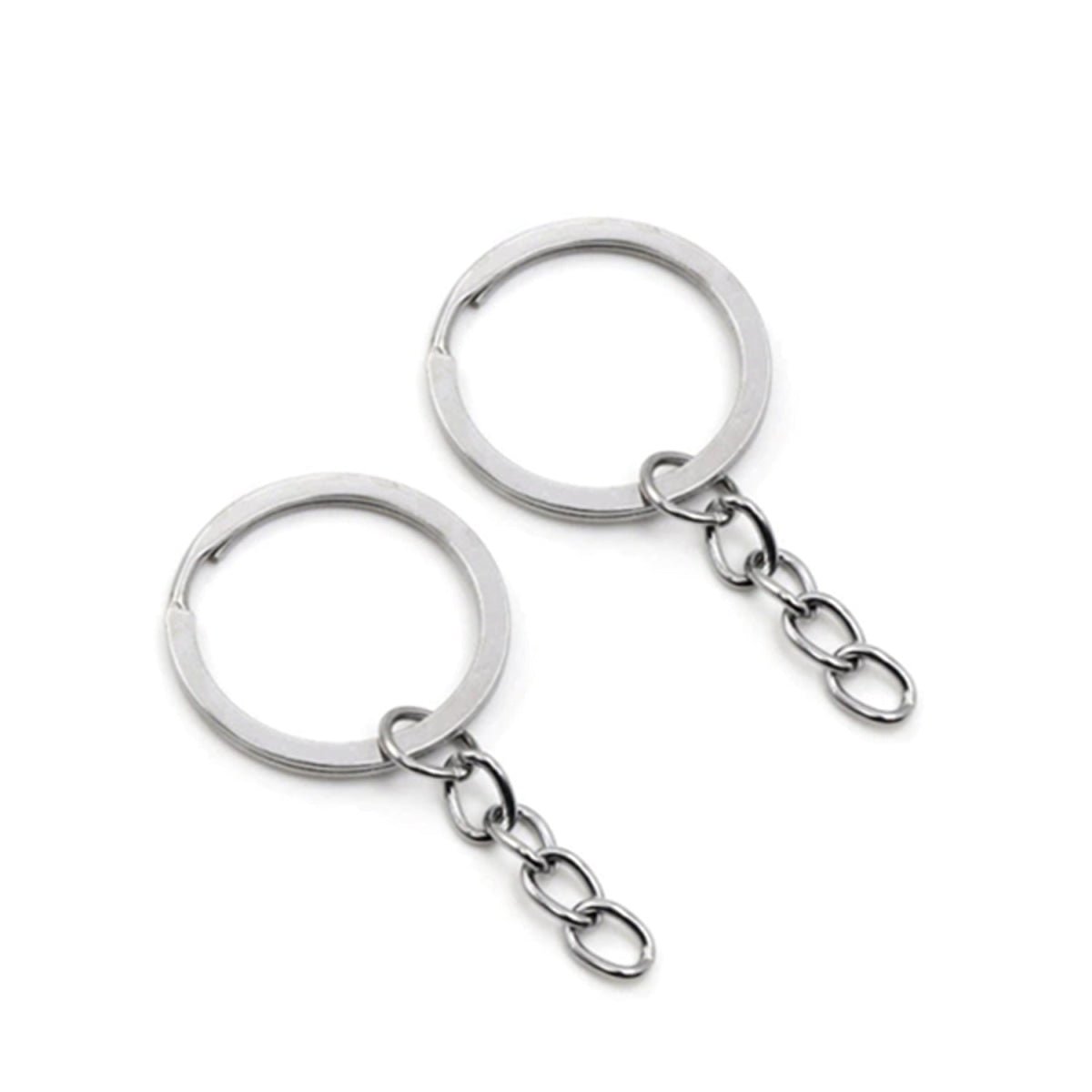 20pcs 25mm Rose Gold Ancient Keyring Keychain Split Ring Chain Key Rings Key Chains - Rhodium - Asia Sell