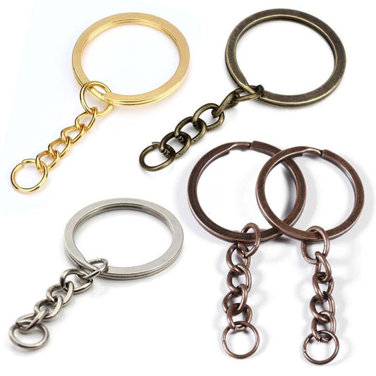 20pcs 28mm Gold Ancient Keyring Keychain Split Ring Chain Key Rings Key Chains - Antique Bronze - - Asia Sell