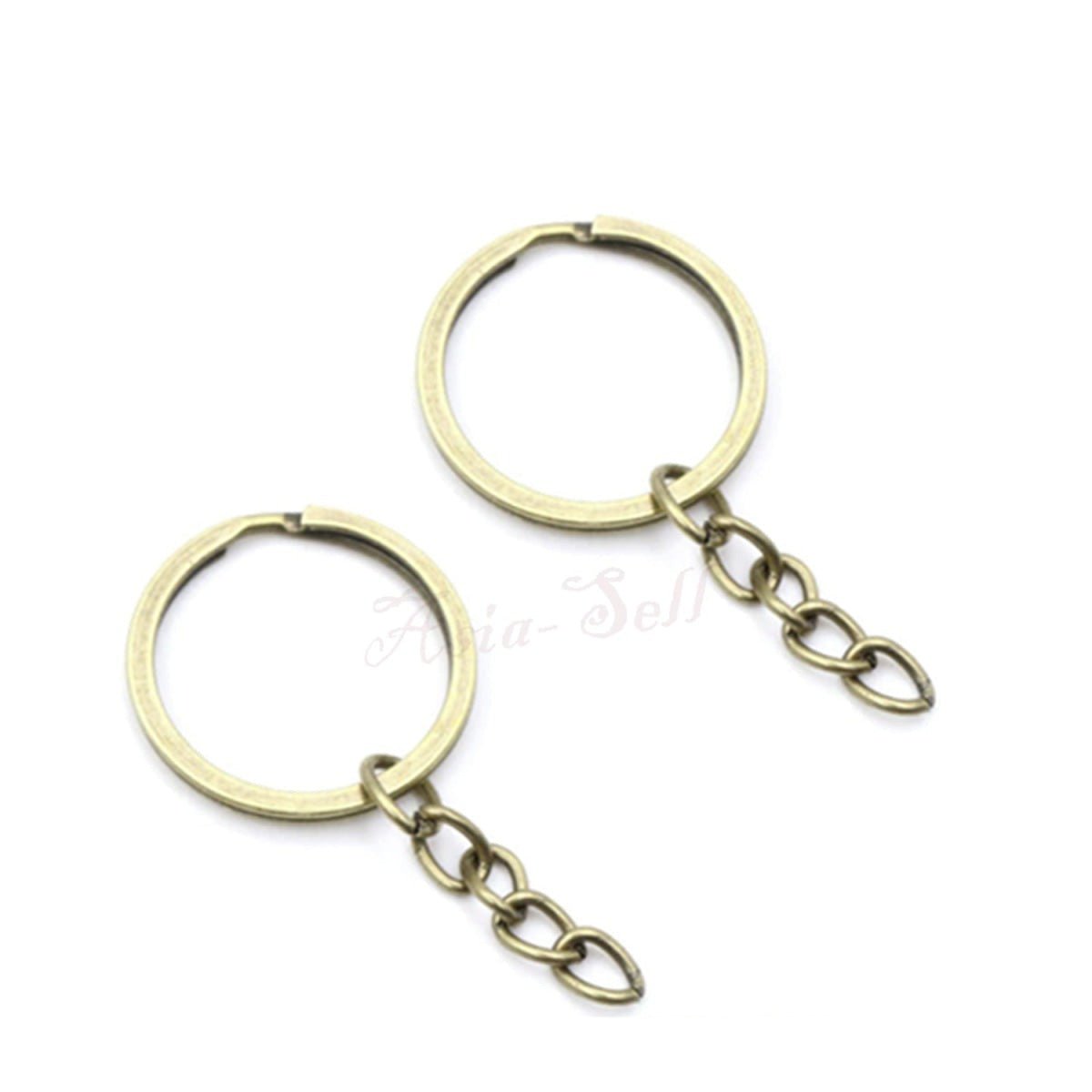 20pcs 28mm Rose Gold Ancient Keyring Keychain Split Ring Chain Key Rings Key Chains - Bronze - Asia Sell