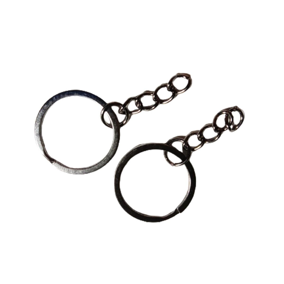 20pcs 28mm Rose Gold Ancient Keyring Keychain Split Ring Chain Key Rings Key Chains - Gun Black - Asia Sell