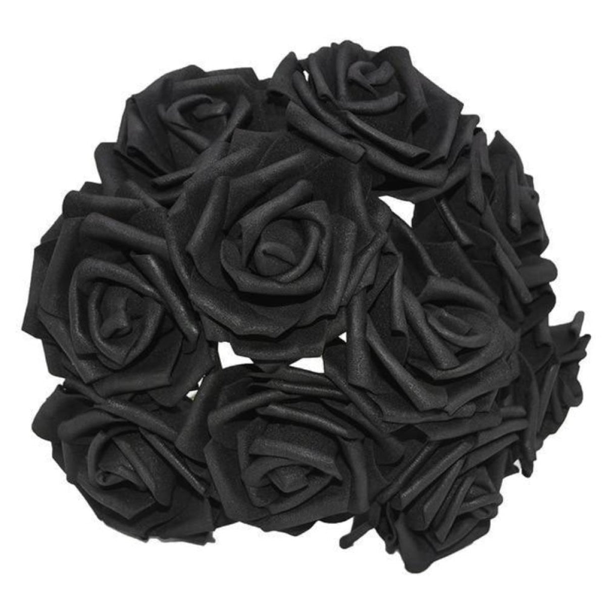 20pcs 8cm Artificial Flowers Foam Rose Fake Bride Bouquet Wedding - Black - - Asia Sell