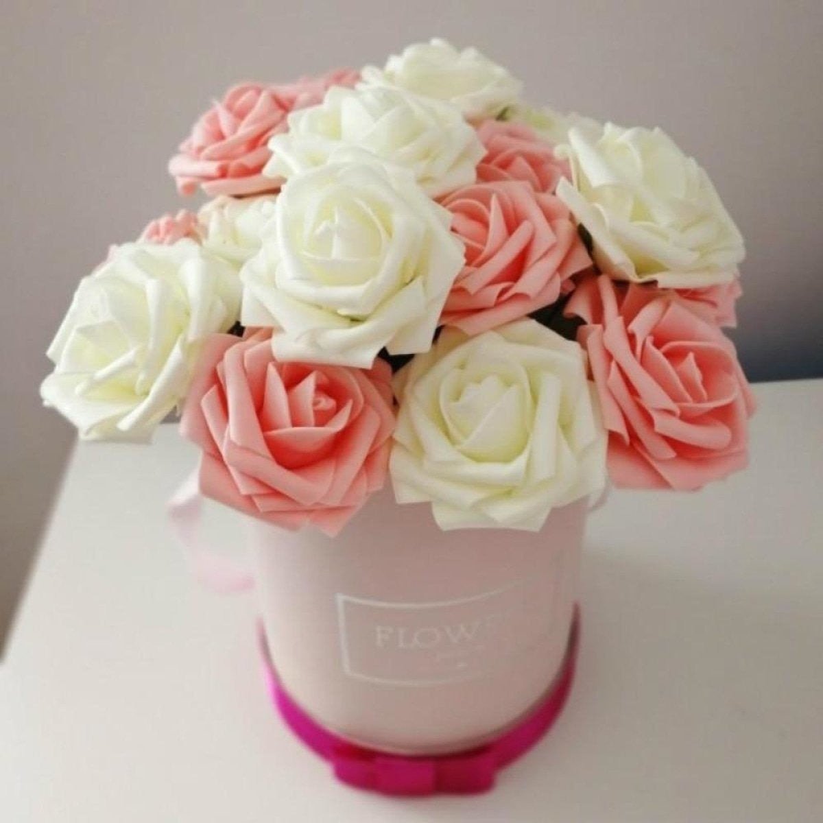20pcs 8cm Artificial Flowers Foam Rose Fake Bride Bouquet Wedding - Burgundy - Asia Sell