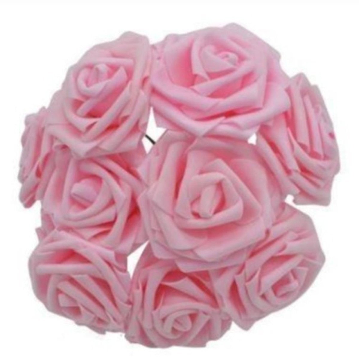 20pcs 8cm Artificial Flowers Foam Rose Fake Bride Bouquet Wedding - Green - - Asia Sell